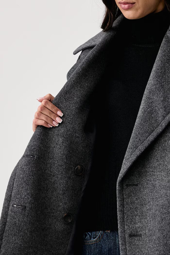 Weekend Max Mara палто дамско от вълна WKDALPE сиво 2625086032600
