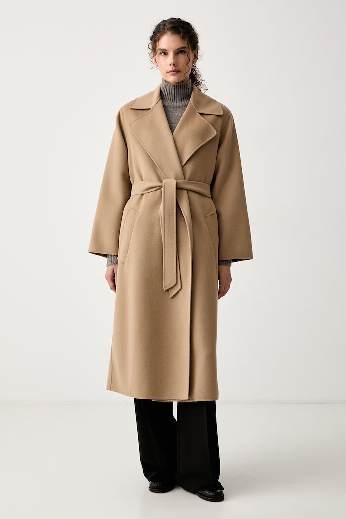 Weekend Max Mara палто дамско от вълна WKDOPEROSO бежово 2625016011600