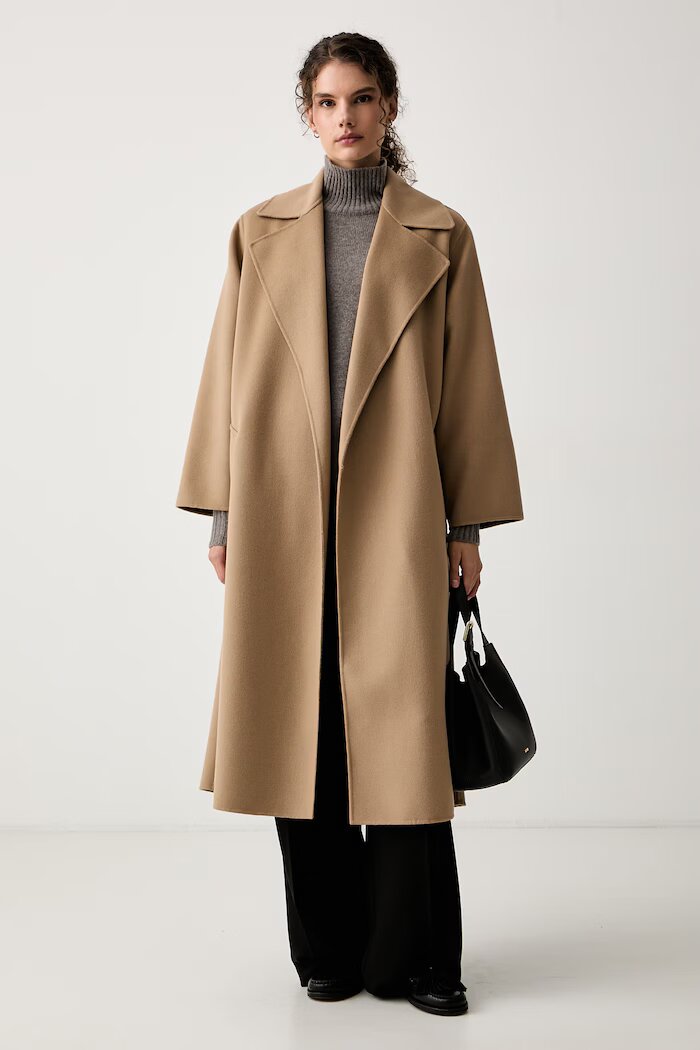Weekend Max Mara палто дамско от вълна WKDOPEROSO бежово 2625016011600