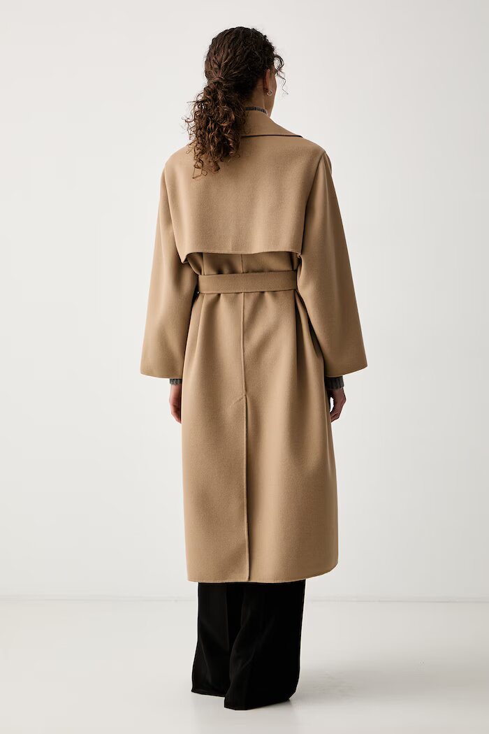 Weekend Max Mara палто дамско от вълна WKDOPEROSO бежово 2625016011600