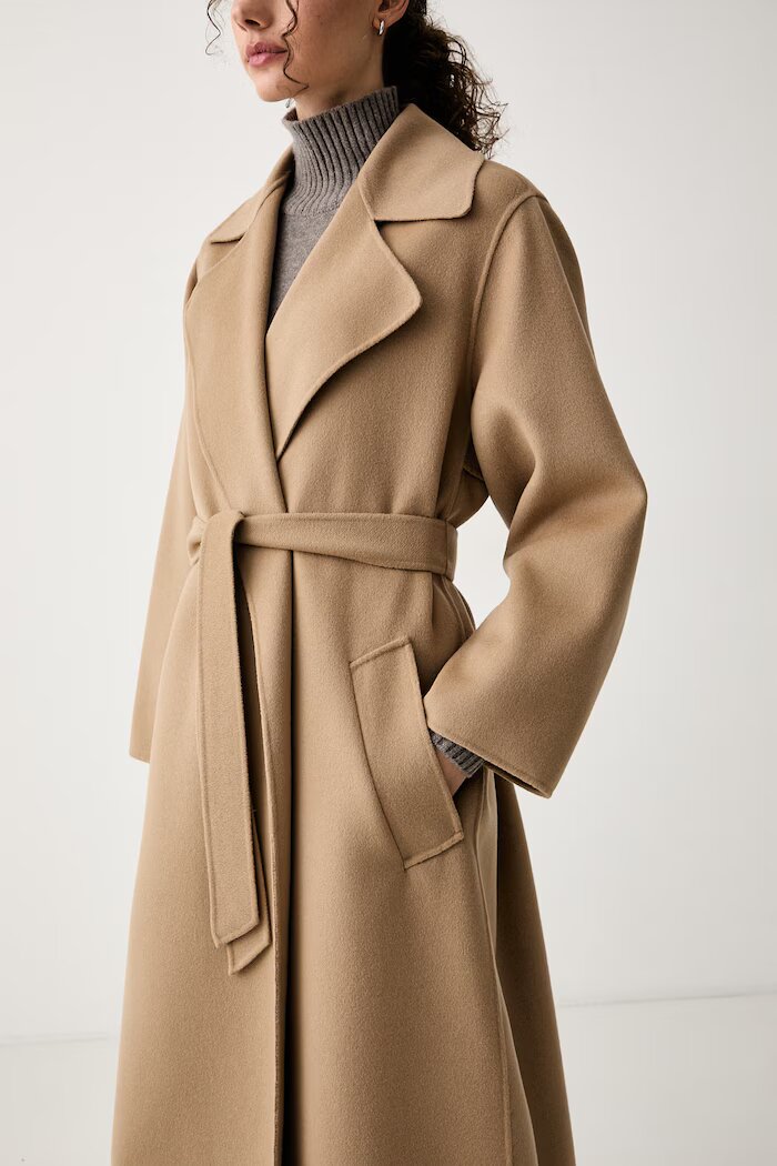Weekend Max Mara палто дамско от вълна WKDOPEROSO бежово 2625016011600