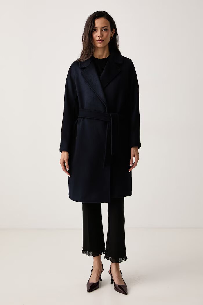 Weekend Max Mara палто дамско от вълна WKDPEDALE тъмносиньо 2625016092600