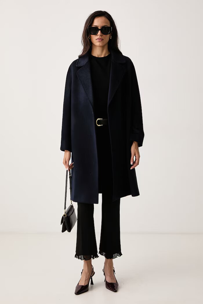 Weekend Max Mara палто дамско от вълна WKDPEDALE тъмносиньо 2625016092600