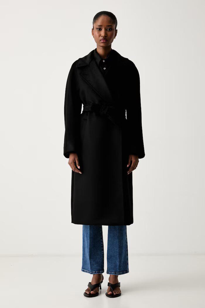 Weekend Max Mara палто дамско от вълна WKDRESINA черно 2625016021600