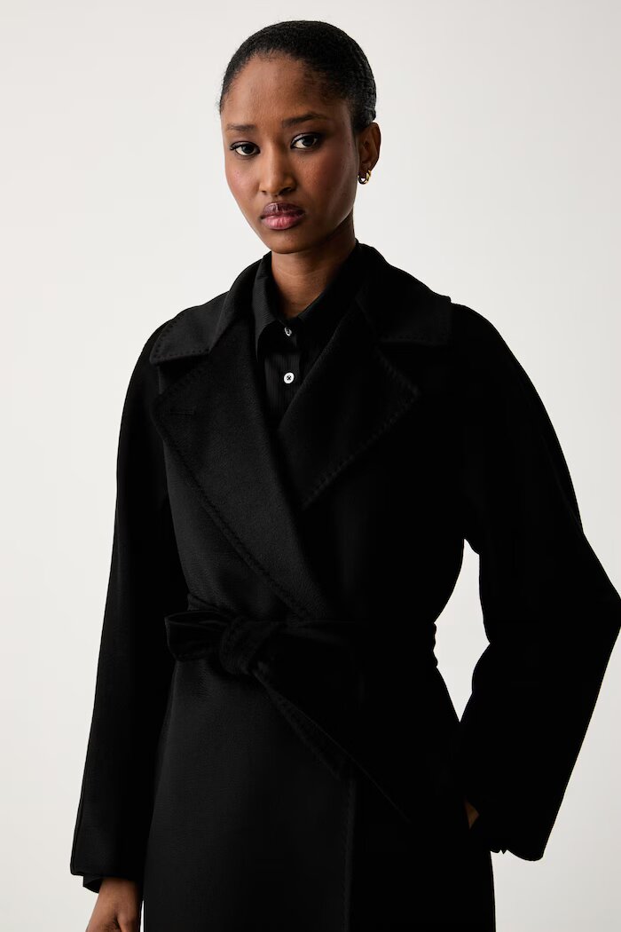 Weekend Max Mara палто дамско от вълна WKDRESINA черно 2625016021600