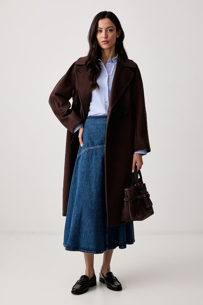 Weekend Max Mara палто дамско от вълна WKDRESINA кафяво 2625016102600
