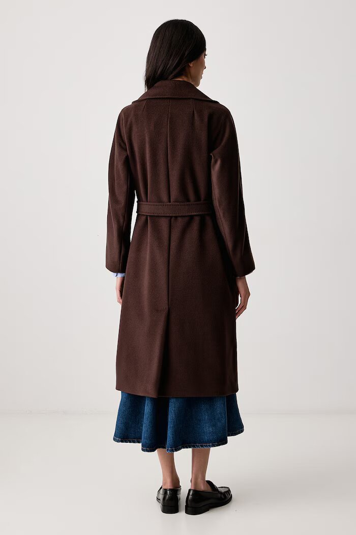 Weekend Max Mara палто дамско от вълна WKDRESINA кафяво 2625016102600