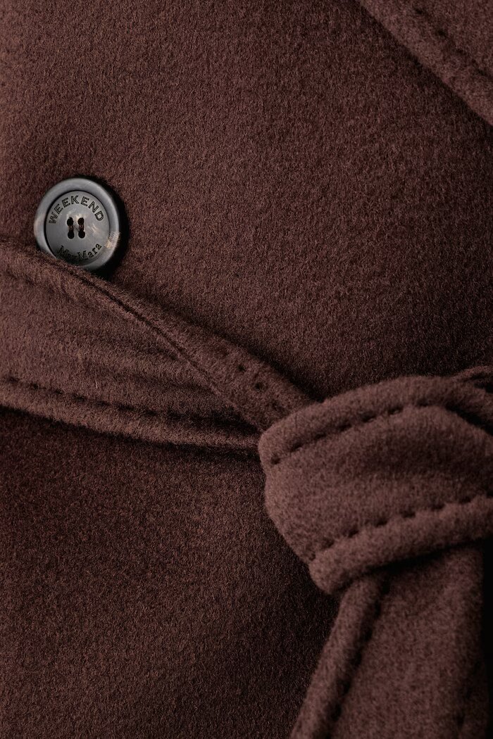 Weekend Max Mara палто дамско от вълна WKDRESINA кафяво 2625016102600