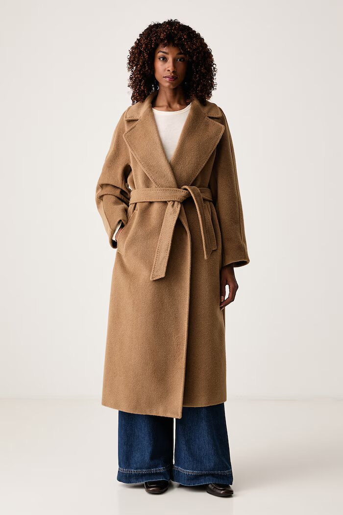 Weekend Max Mara палто дамско с вълна WKDTEMPERA кафяво 2625016072600