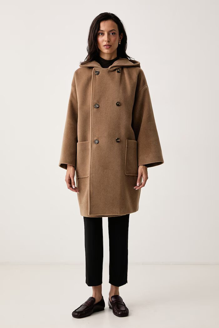 Weekend Max Mara палто дамско с вълна WKDTROPICO кафяво 2625016052600