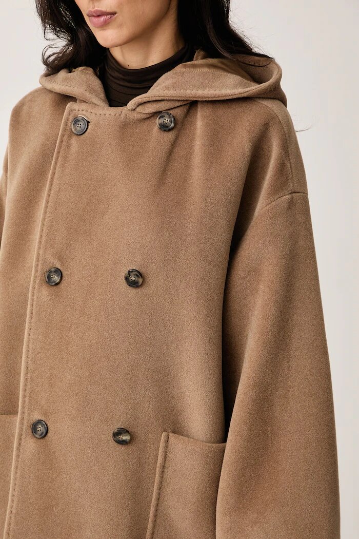 Weekend Max Mara палто дамско с вълна WKDTROPICO кафяво 2625016052600