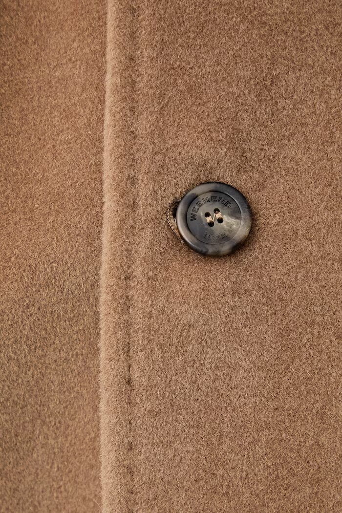 Weekend Max Mara палто дамско с вълна WKDTROPICO кафяво 2625016052600