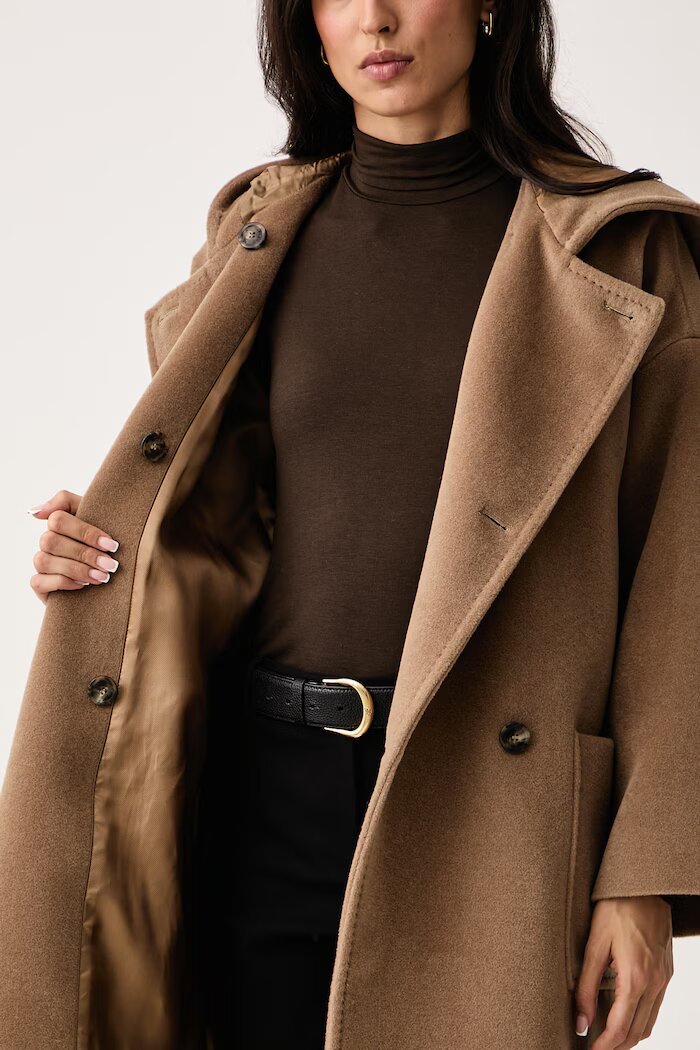 Weekend Max Mara палто дамско с вълна WKDTROPICO кафяво 2625016052600
