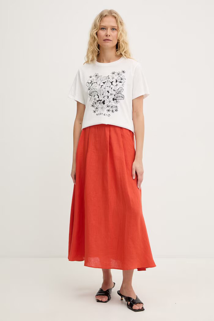Weekend Max Mara Памучна тениска BORA дамска в бяло 2615971042600