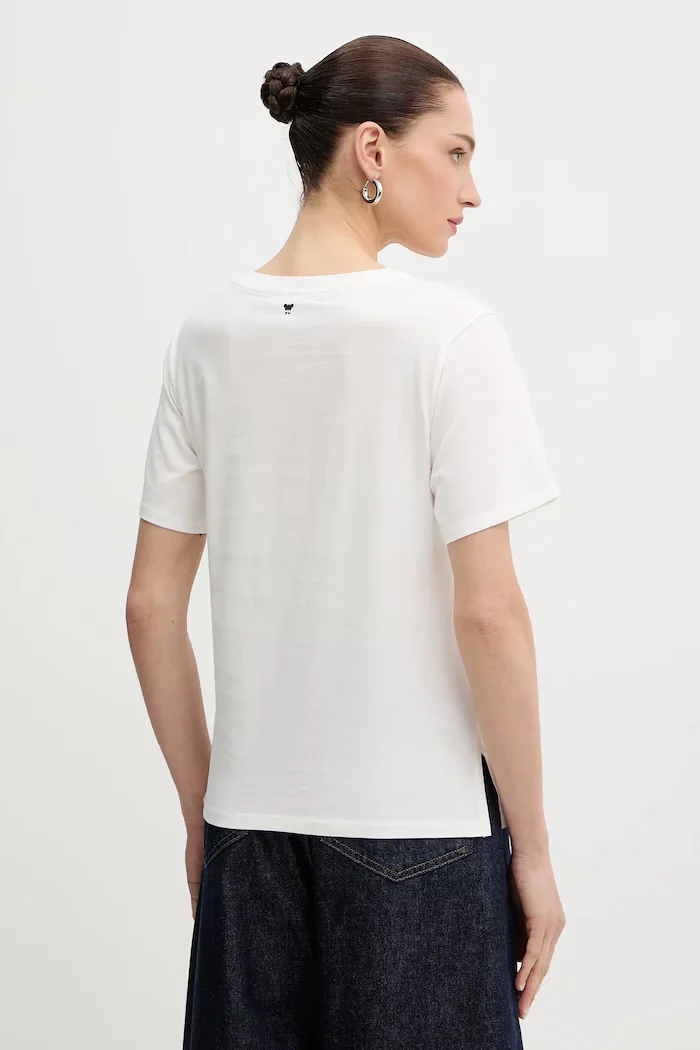 Weekend Max Mara Памучна тениска TENUE дамска в бяло 2615971051600