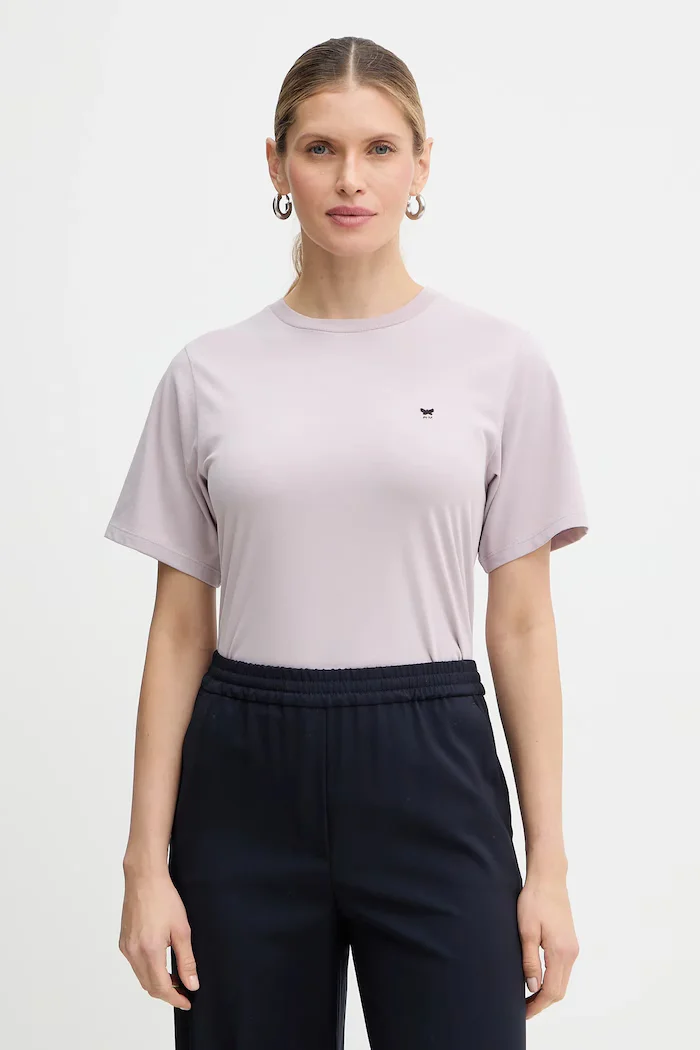 Weekend Max Mara Памучна тениска VENACO дамска в лилаво 2615971031600