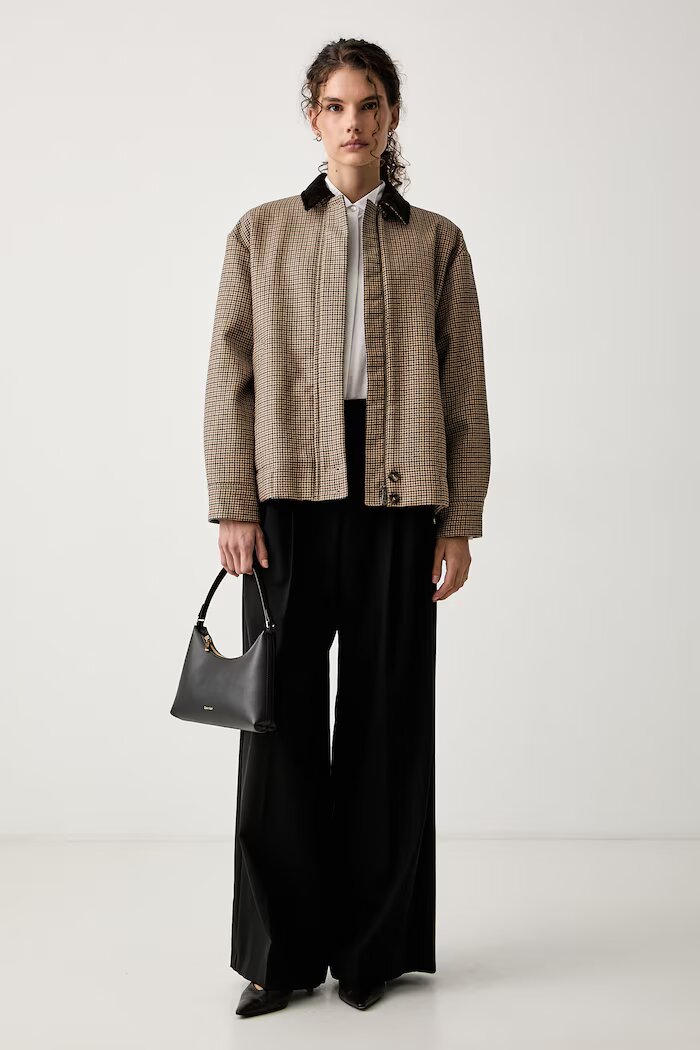 Weekend Max Mara панталон дамски от вълна WKDOVVIO черен с висока талия 2625136051600