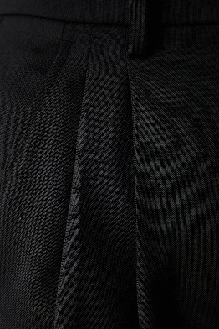 Weekend Max Mara панталон дамски от вълна WKDOVVIO черен с висока талия 2625136051600