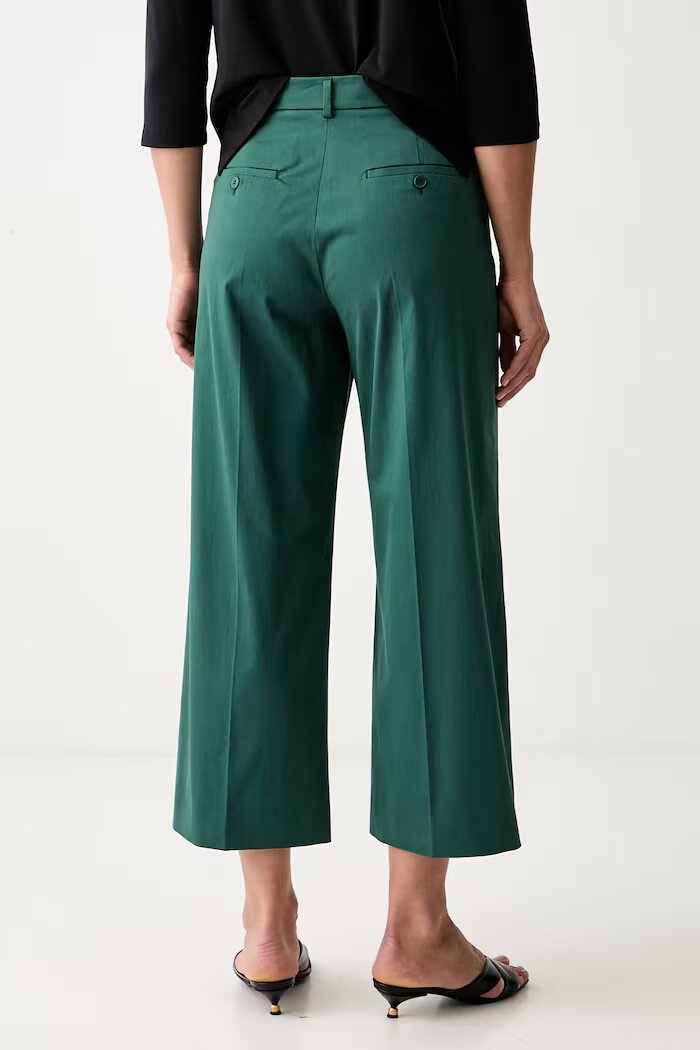 Weekend Max Mara панталон дамски с памук WKDURIAL зелен 2625136031600