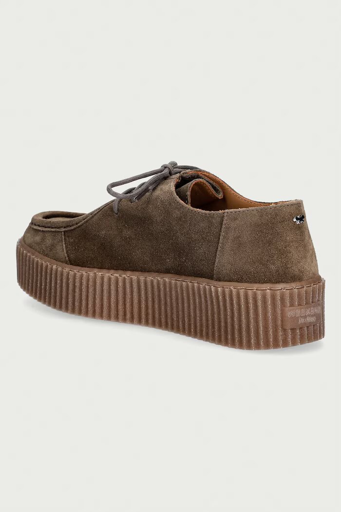Weekend Max Mara половинки обувки дамски от велур кафяви с платформа 2625526055600