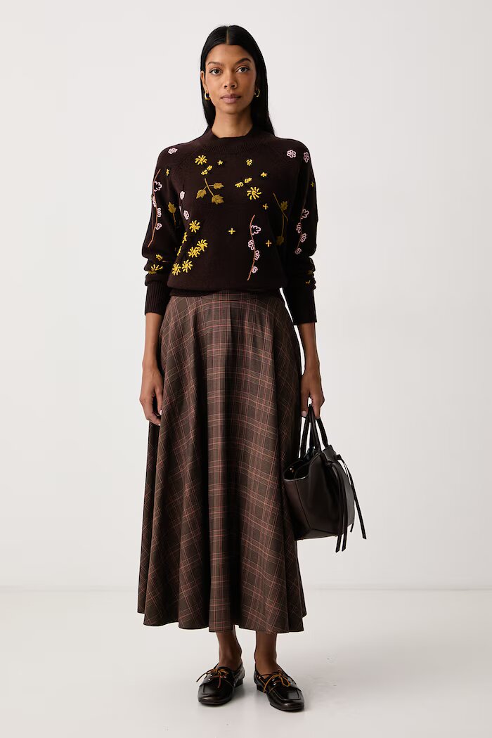 Weekend Max Mara пуловер дамски от вълна WKDRAFIA кафяв 2625366122600