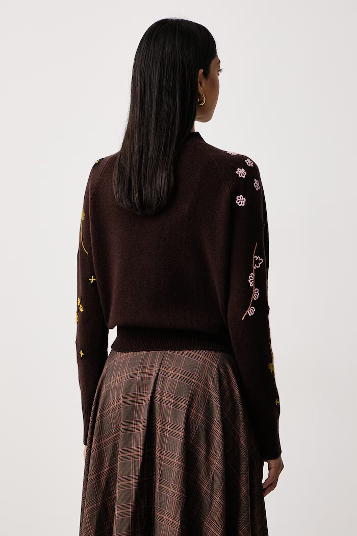 Weekend Max Mara пуловер дамски от вълна WKDRAFIA кафяв 2625366122600