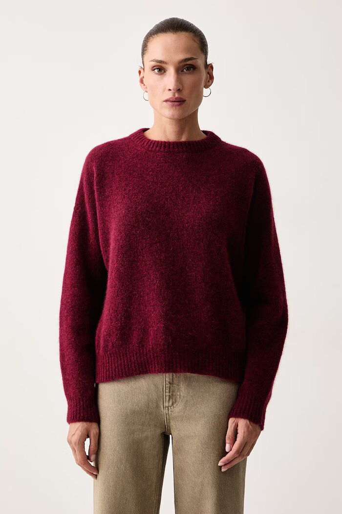 Weekend Max Mara пуловер дамски с добавена вълна WKDTUONO бордо 2625366152600