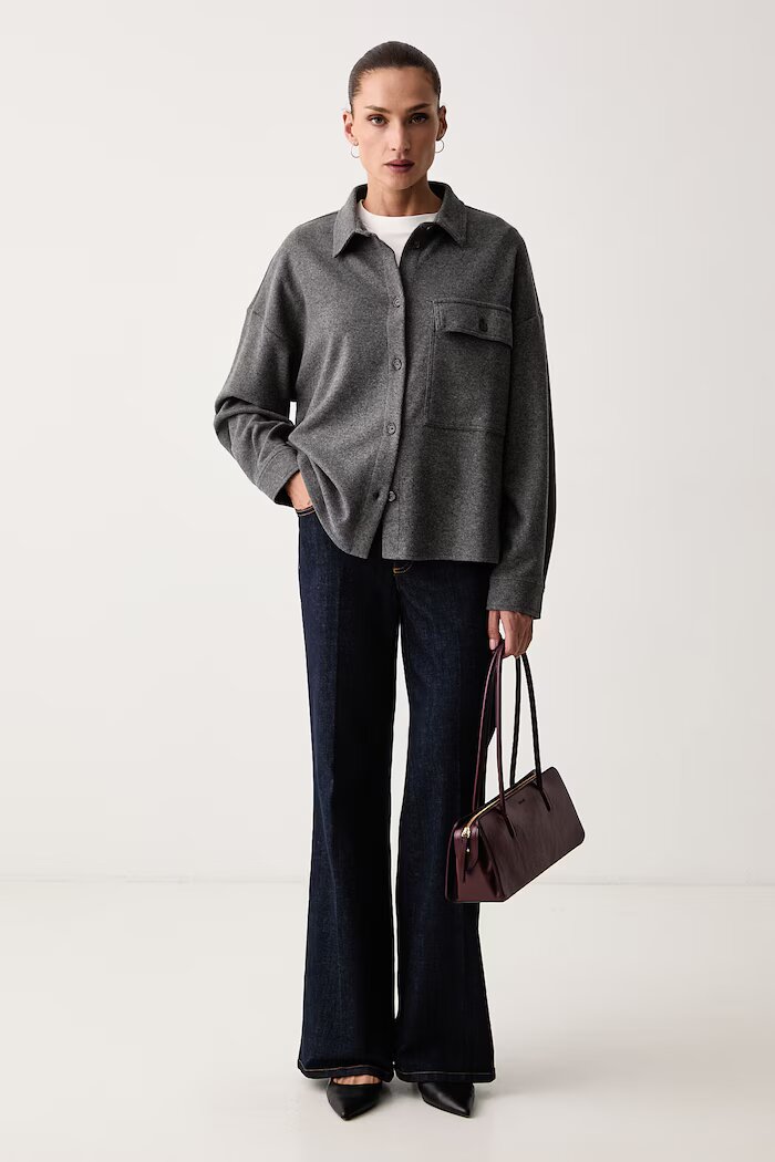 Weekend Max Mara риза дамска WKDAGIATE сива с меланжова шарка 2625916032600