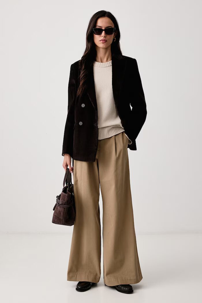 Weekend Max Mara сако с двуредно закопчаване дамско от джинс WKDKATANGA кафяво 2625046012600