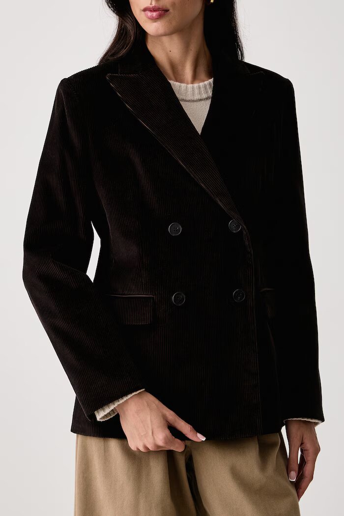 Weekend Max Mara сако с двуредно закопчаване дамско от джинс WKDKATANGA кафяво 2625046012600