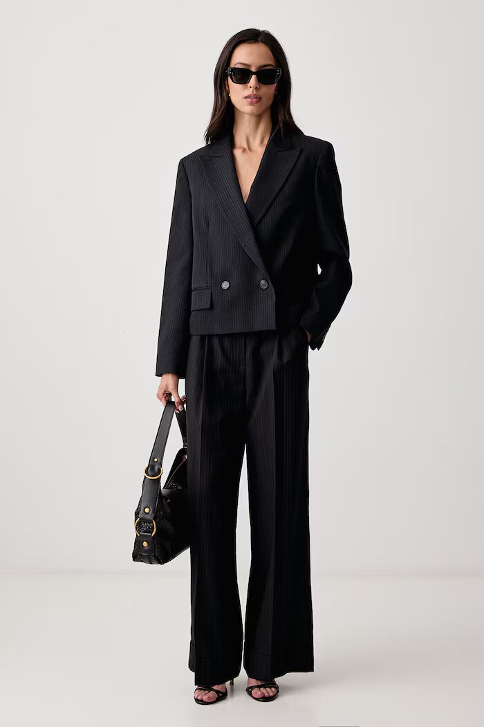 Weekend Max Mara сако с двуредно закопчаване дамско с вълна WKDCANAPA тъмносиньо 2625046062600