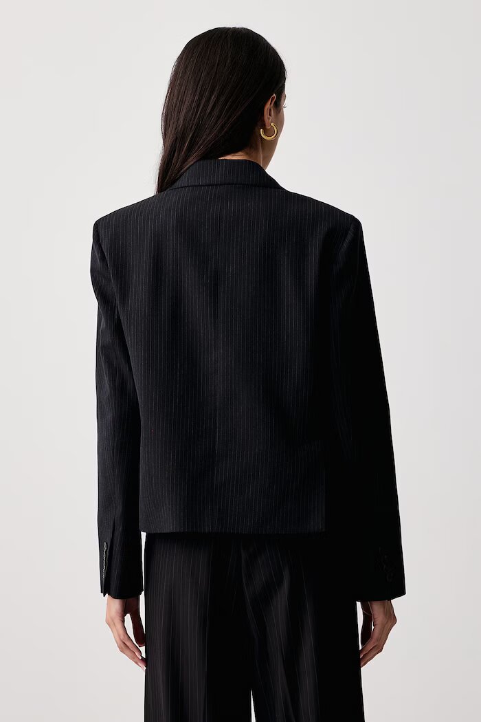 Weekend Max Mara сако с двуредно закопчаване дамско с вълна WKDCANAPA тъмносиньо 2625046062600