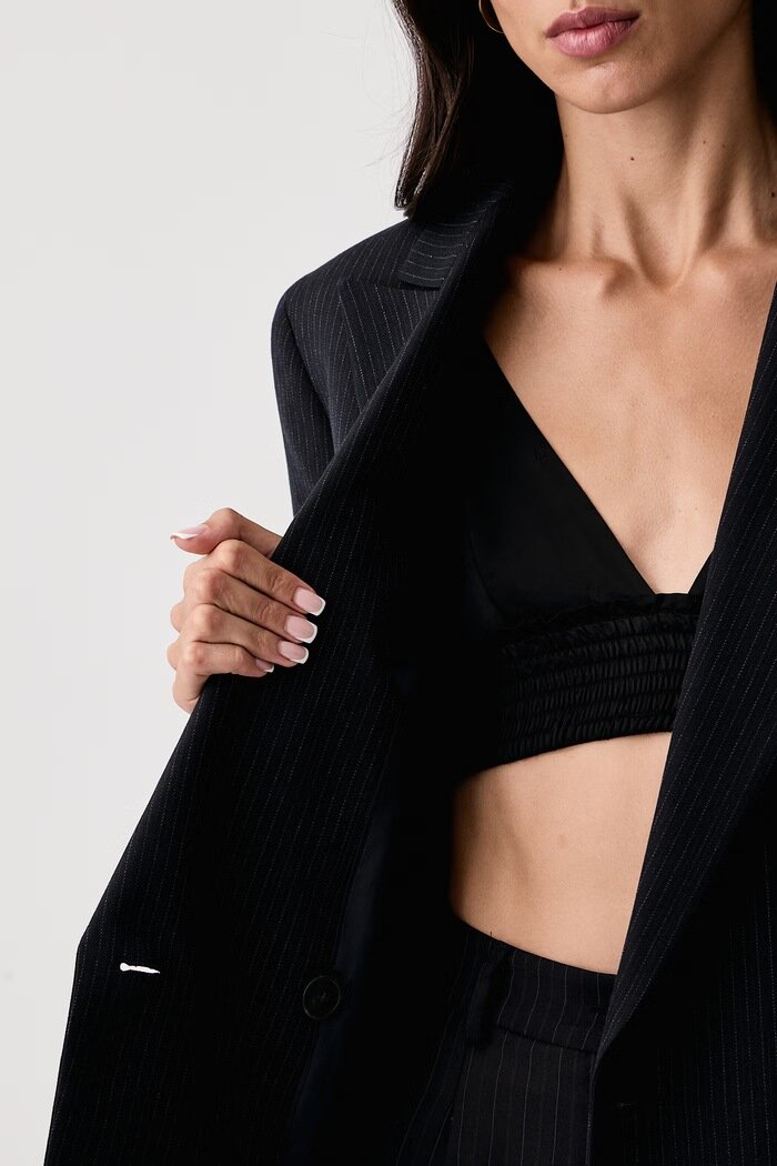 Weekend Max Mara сако с двуредно закопчаване дамско с вълна WKDCANAPA тъмносиньо 2625046062600