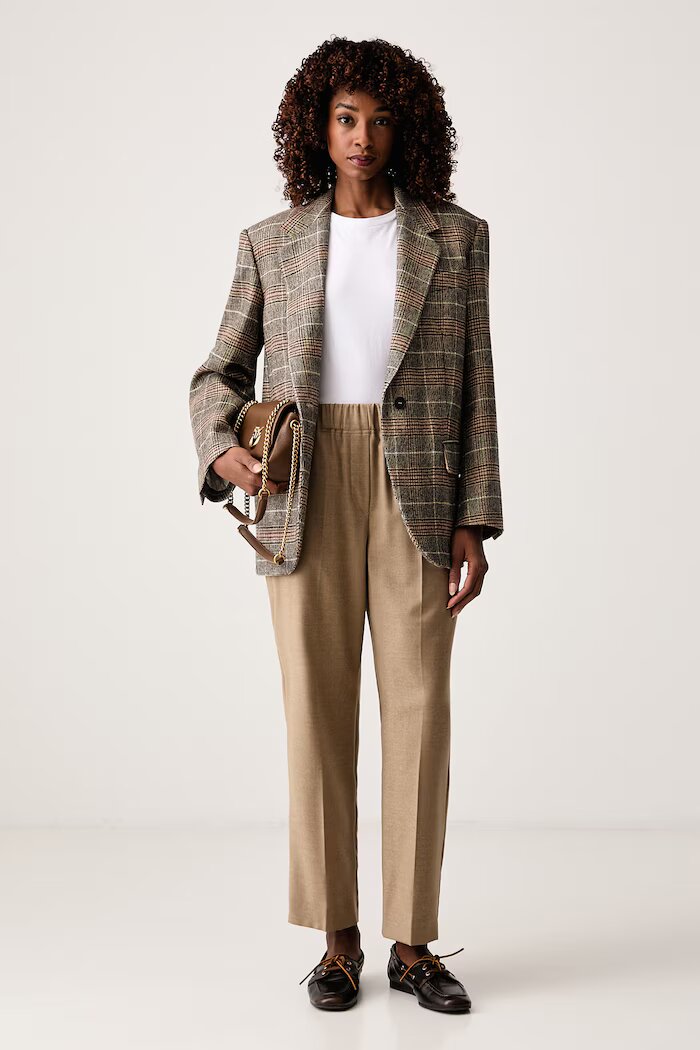 Weekend Max Mara сако с едноредно закопчаване дамско с вълна WKDFEBO бежово 2625046082600