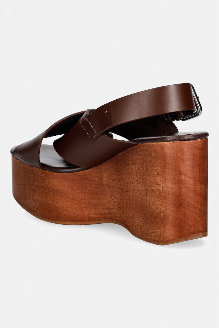 Weekend Max Mara Сандали кожени Wkaangio кафяви 2615521115600