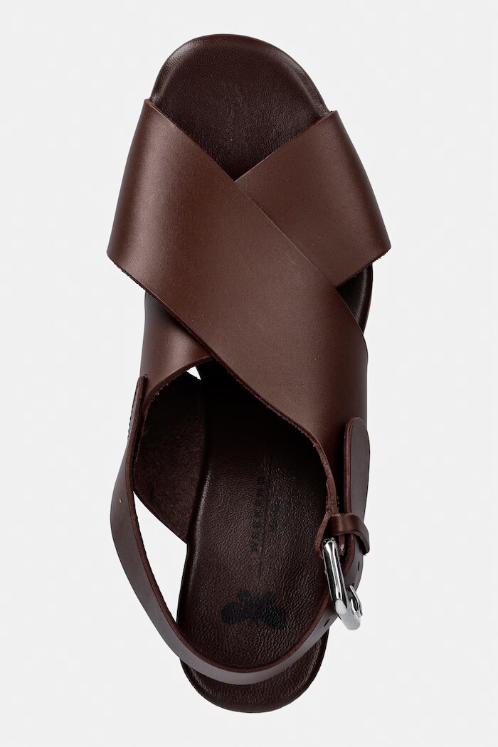 Weekend Max Mara Сандали кожени Wkaangio кафяви 2615521115600