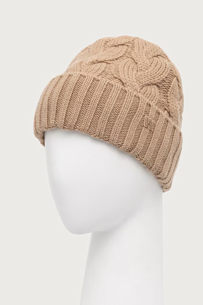 Weekend Max Mara шапка beanie дамска от кашмир WKAZAMPA кафява 2625576015600
