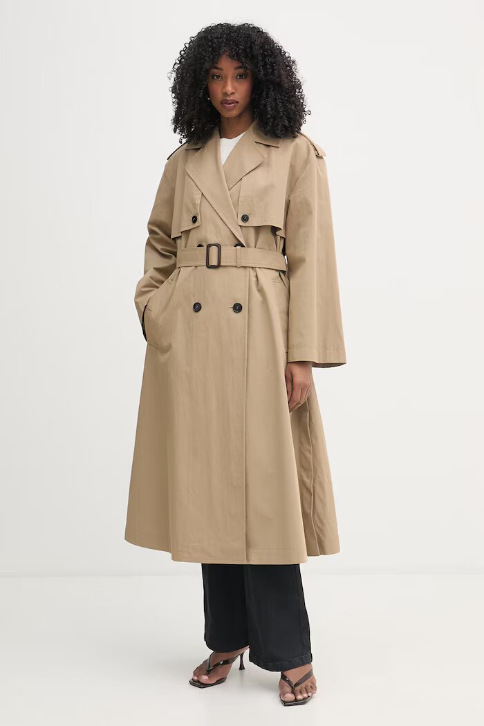 Weekend Max Mara шлифер дамски от памук GIUNCHI бежов 2615021011600