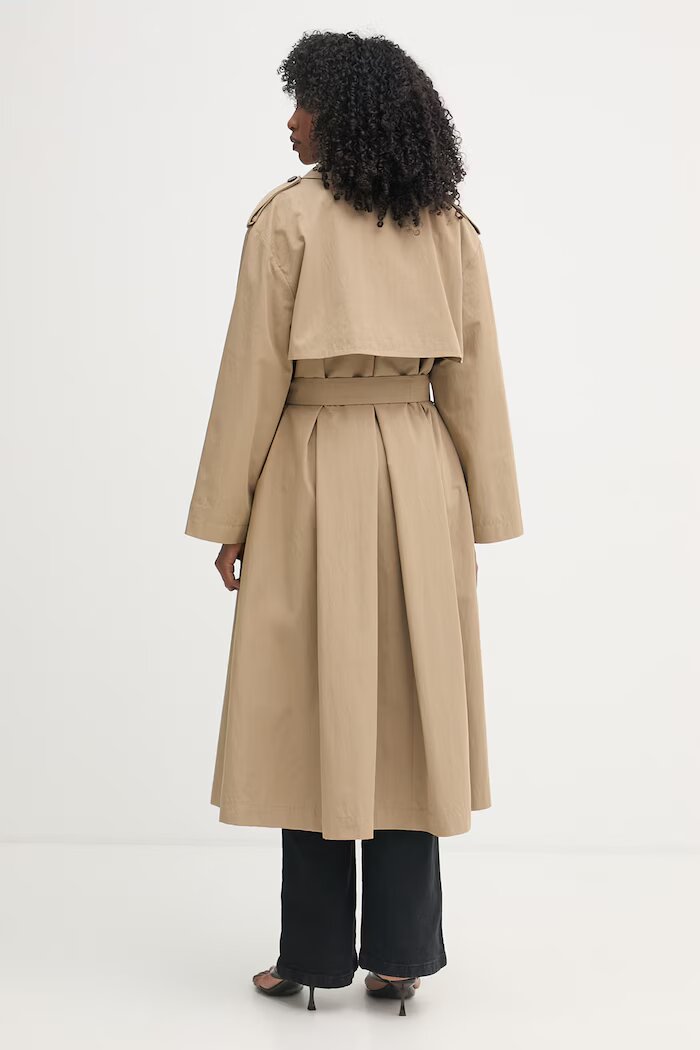 Weekend Max Mara шлифер дамски от памук GIUNCHI бежов 2615021011600