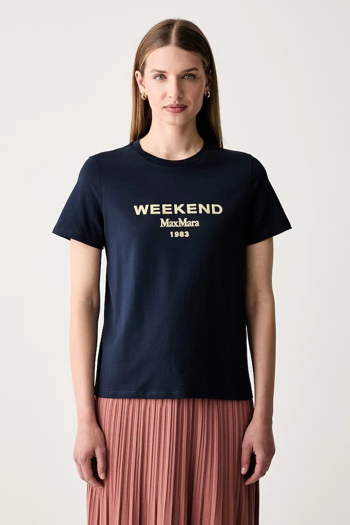 Weekend Max Mara тениска дамска от памук WKDEDISON тъмносиня 2625976041600