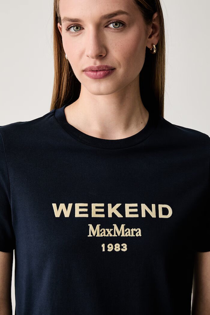 Weekend Max Mara тениска дамска от памук WKDEDISON тъмносиня 2625976041600