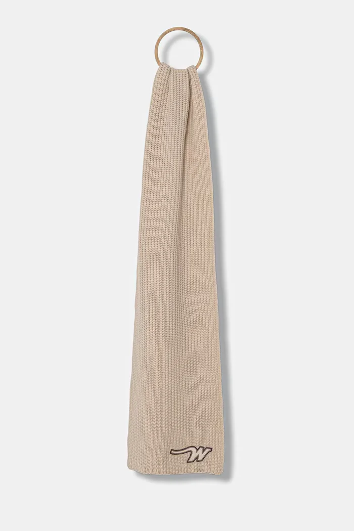 Weekend Max Mara Вълнен шал BARDIES в бежово с изчистен дизайн 2525746035600