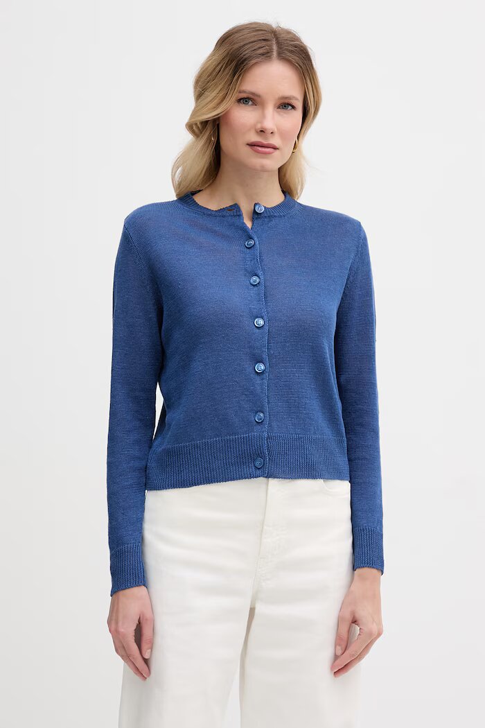 Weekend Max Mara жилетка дамска от лен BADIA синя 2615341022600