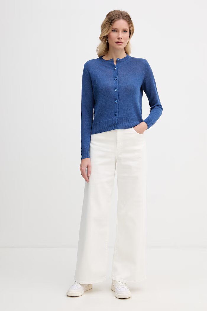 Weekend Max Mara жилетка дамска от лен BADIA синя 2615341022600