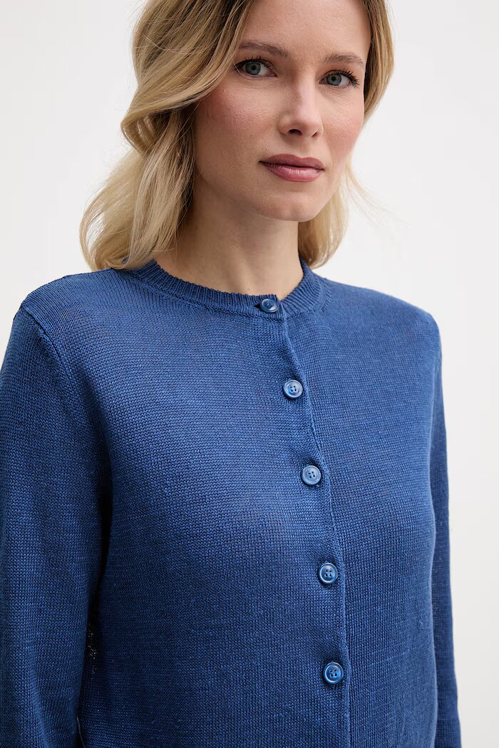 Weekend Max Mara жилетка дамска от лен BADIA синя 2615341022600
