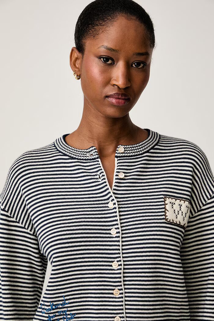 Weekend Max Mara жилетка дамска с памук WKDTEIERA тъмносиня 2625346041600