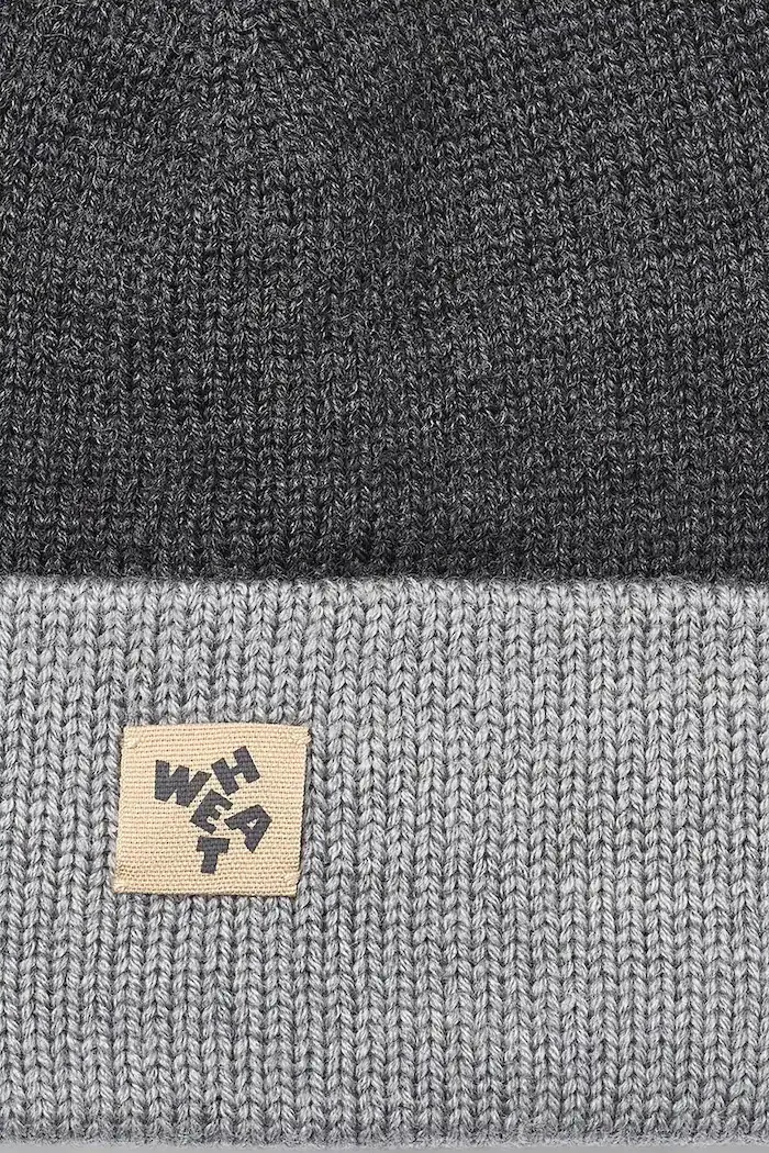 wheat шапка beanie за деца от мериносова вълна сива 7611-567