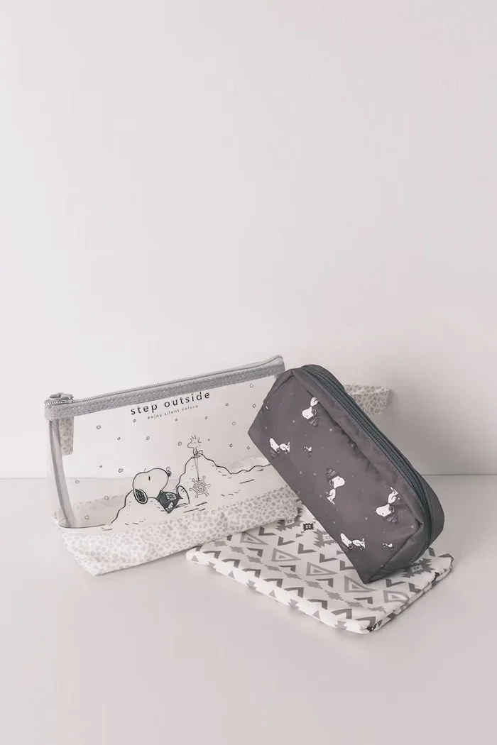 women'secret Козметична чанта SNOOPY (3 броя) в сиво 4842018