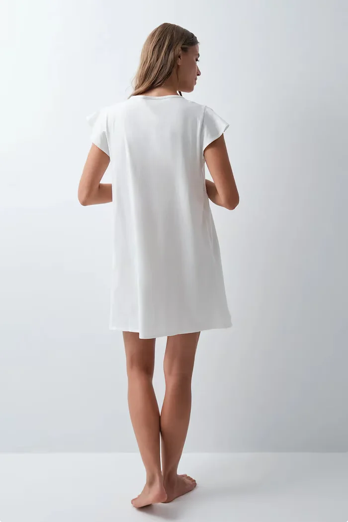 women'secret нощница дамска от памук бежова 4924804