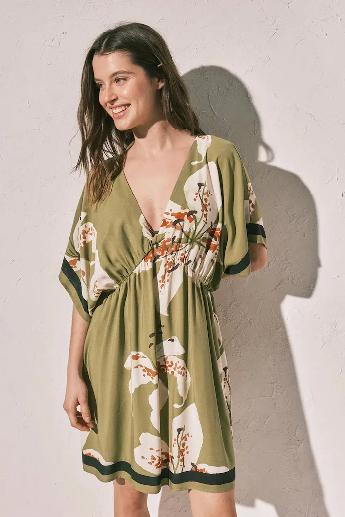 women'secret Нощница дамска от вискоза зелена 4923671